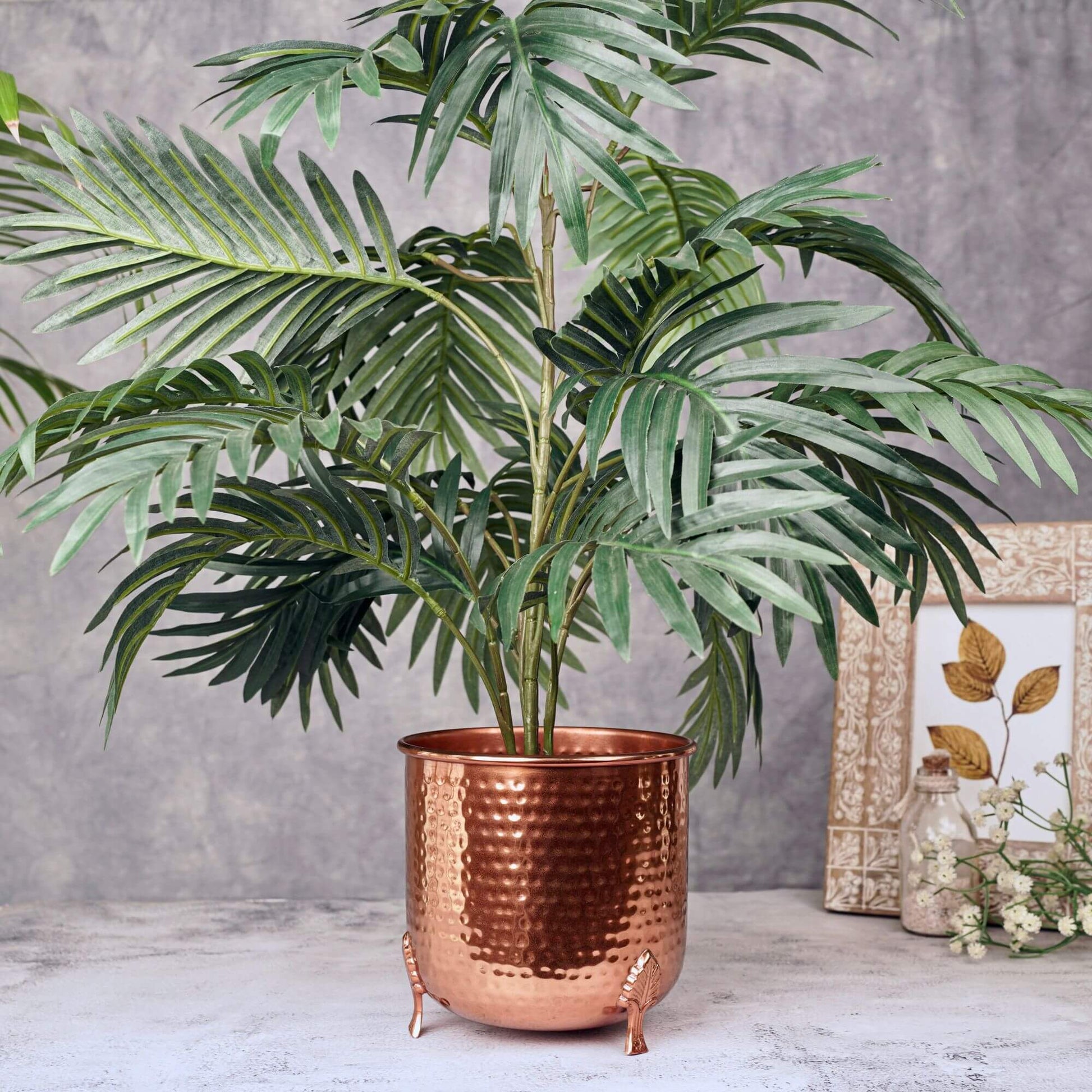Metal Leaf leg plant stand Copper