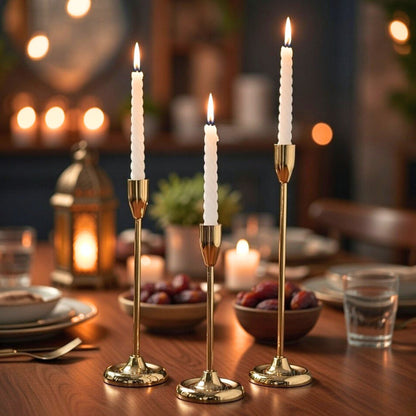 Luxury Metal Taper Candle Holder Set