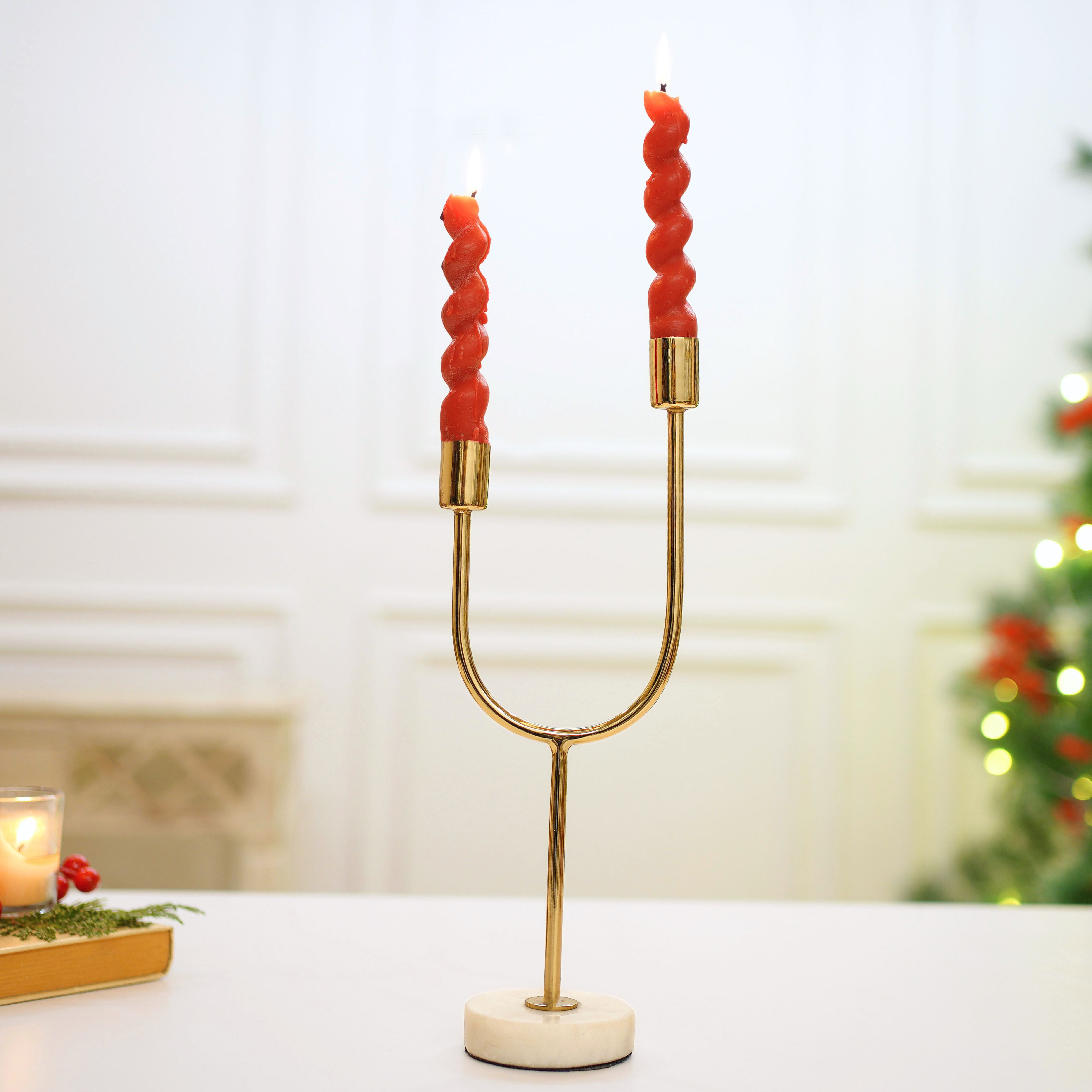 Golden Arc Dual Candle Holder
