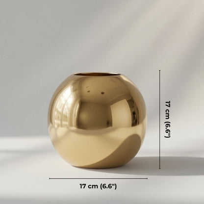 Metal Flower Vase Large | Gold