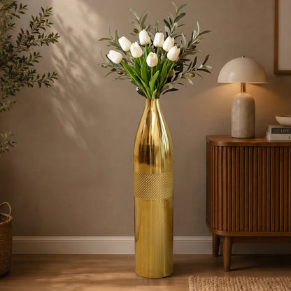 Gold Mesh Floor Vase