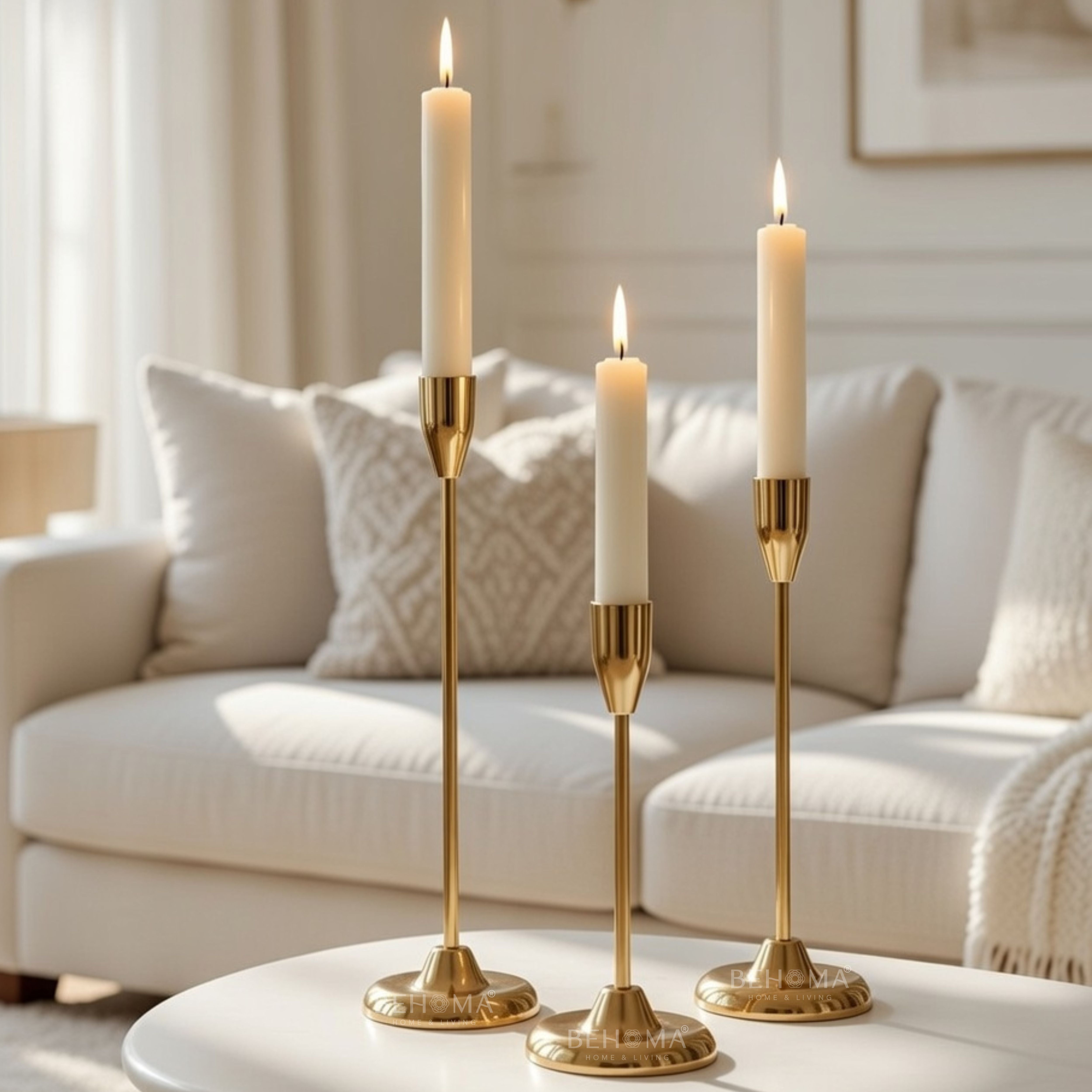 Luxury Metal Taper Candle Holder Set