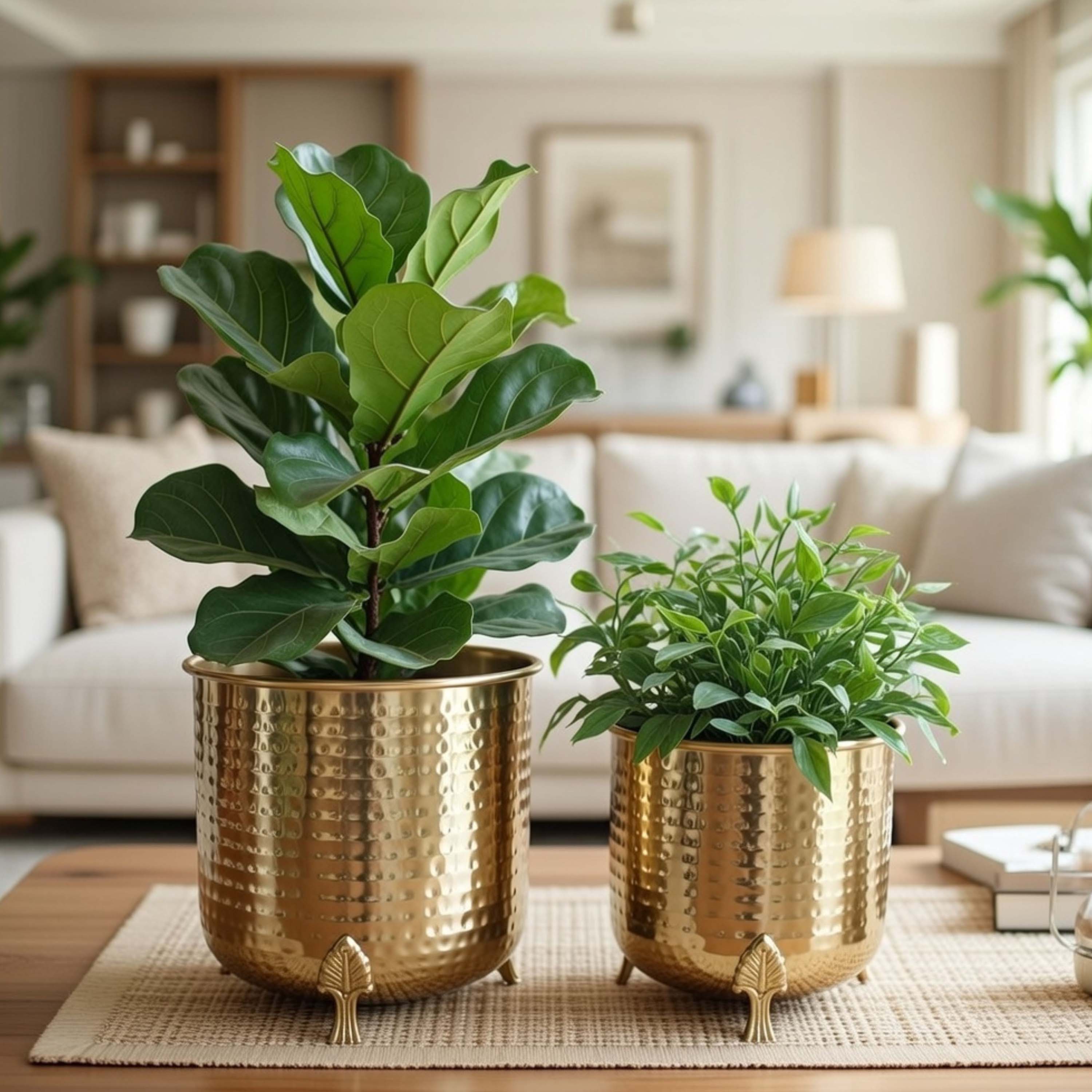 Leaf leg Metal Planter, Set (Pot Only)