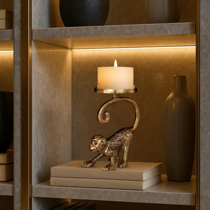 Metal Monkey Candle Holder