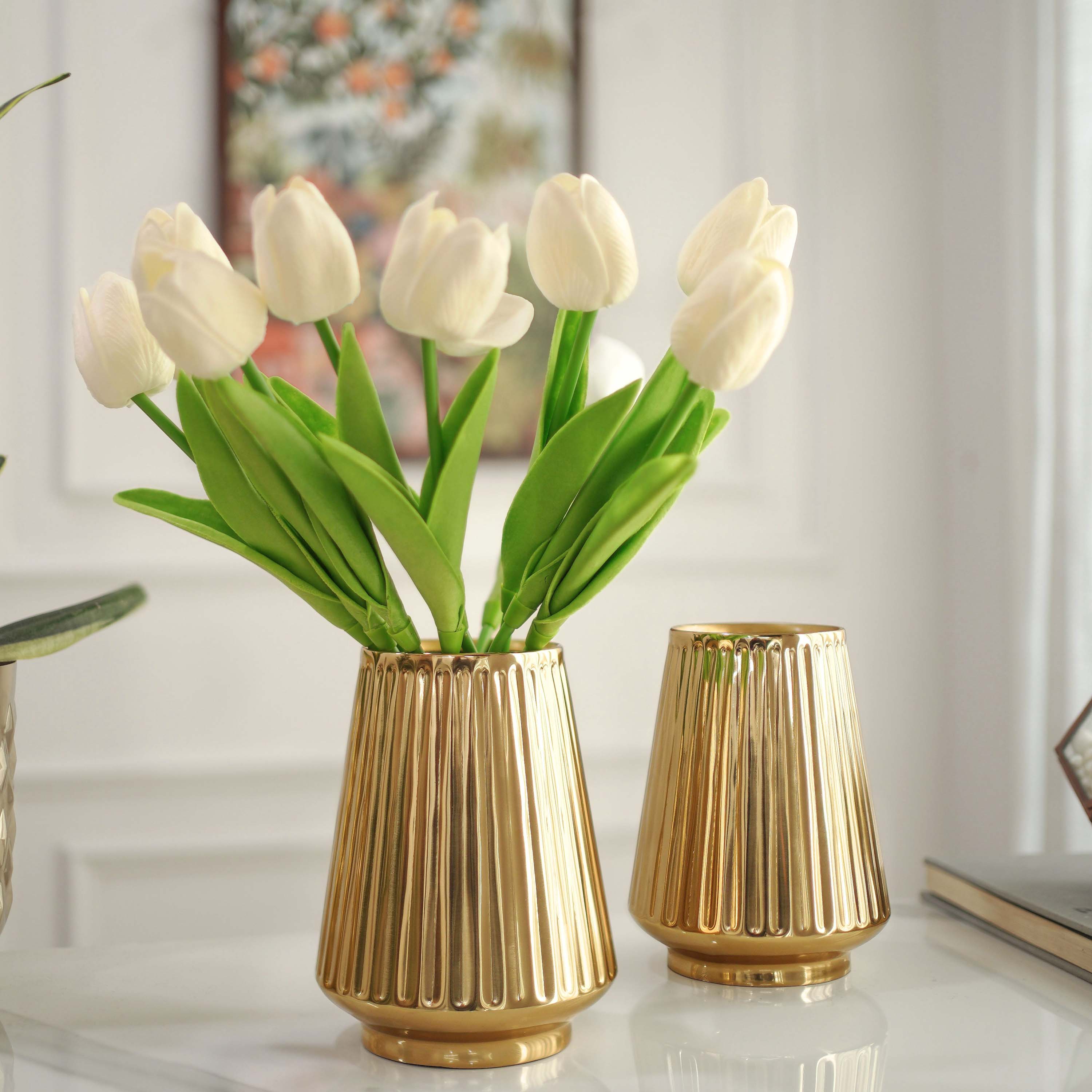 Fluted Skirt Flower Vase Set