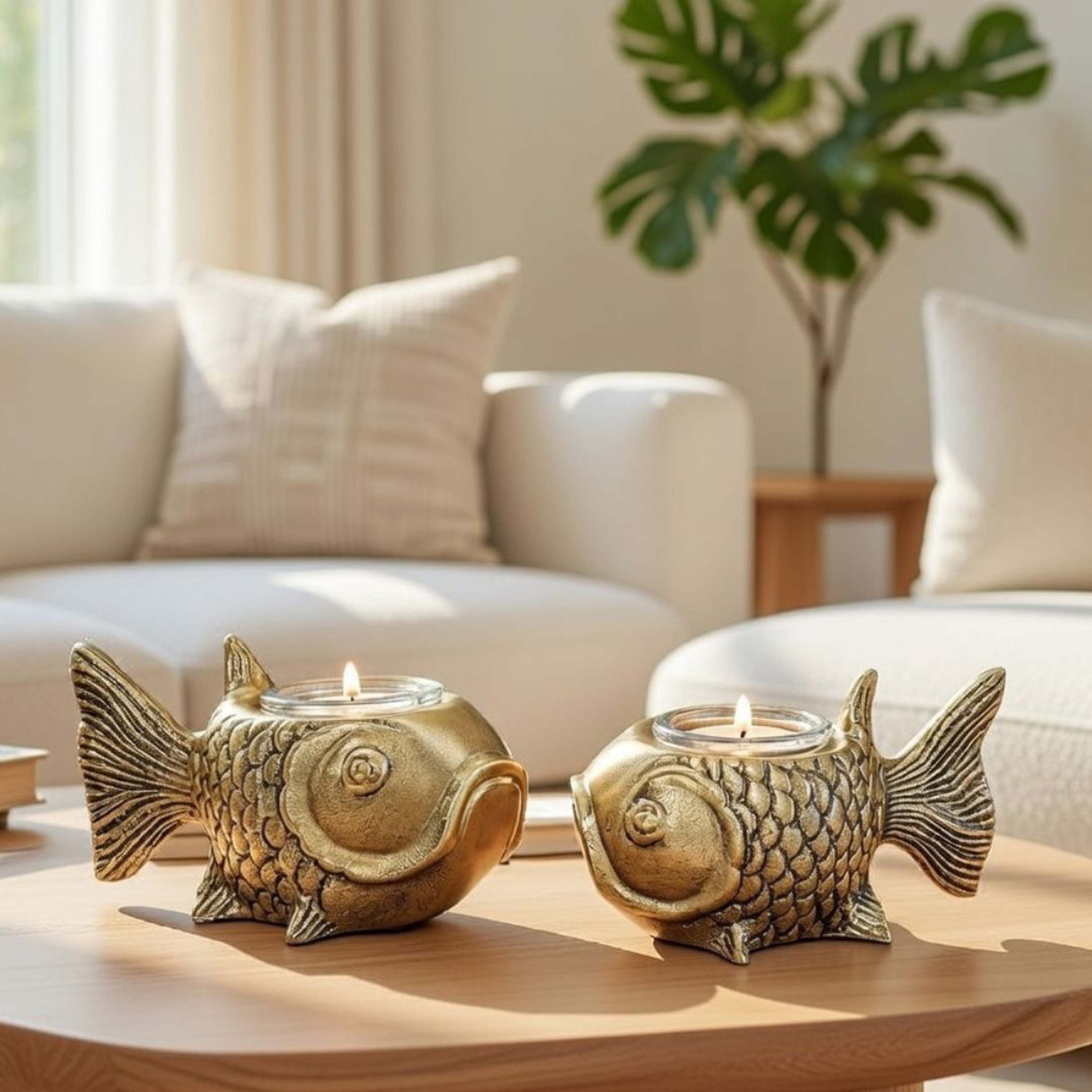 Metal Fish Candle Holder, Set