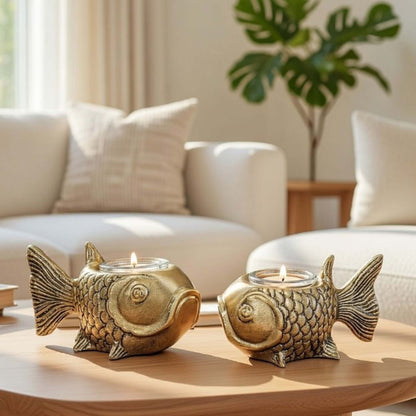 Metal Fish Candle Holder, Set