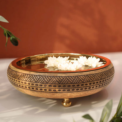 Heritage Charm Urli, Wood & SS