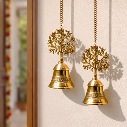 Pure Brass Kalpvriksha Hanging Bell Set