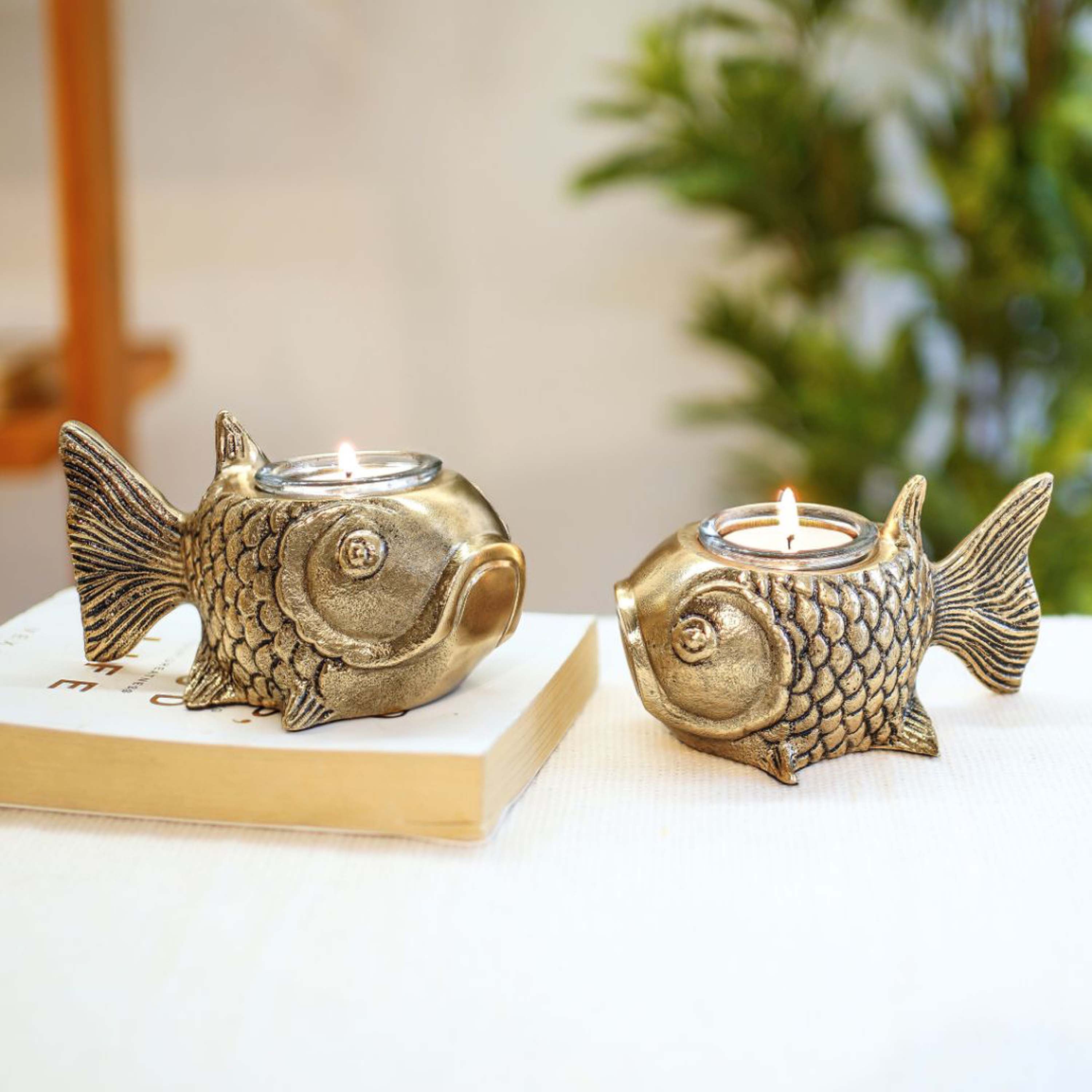 Metal Fish Candle Holder, Set