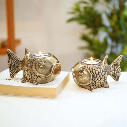 Metal Fish Candle Holder, Set