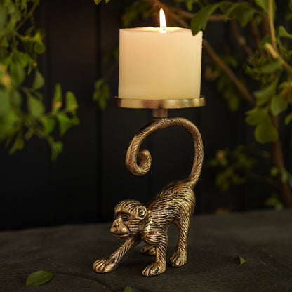 Metal Monkey Candle Holder