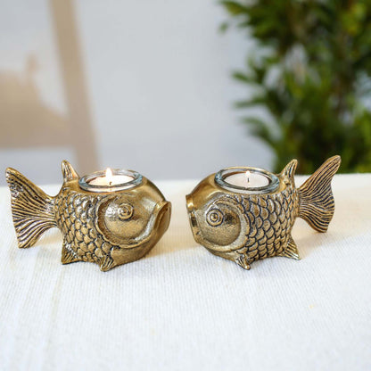Metal Fish Candle Holder, Set
