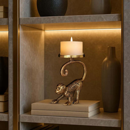 Metal Monkey Candle Holder