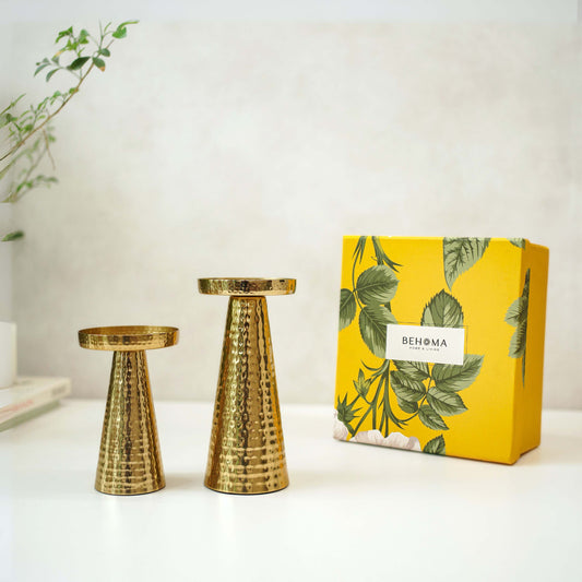 Hammered Candle Stand Gift Set