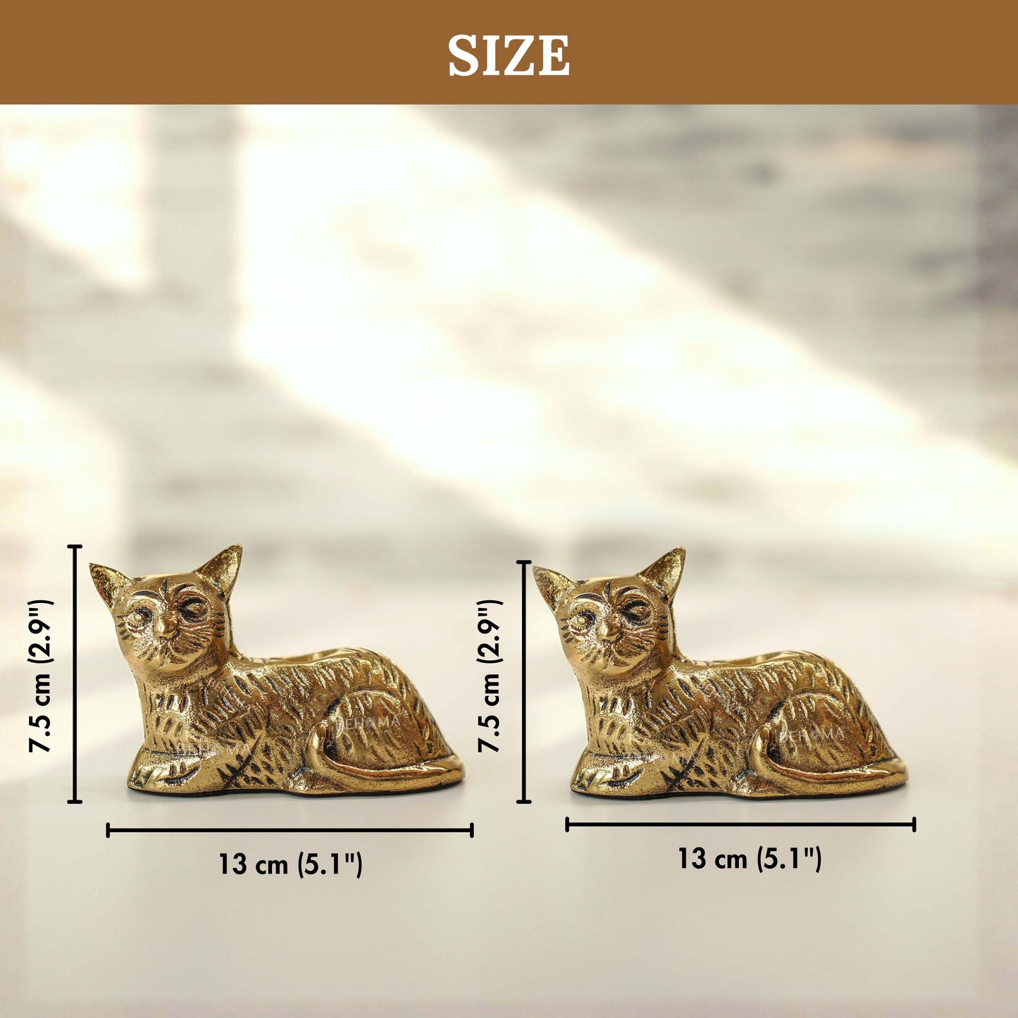 Golden Cat Candle Stand Set