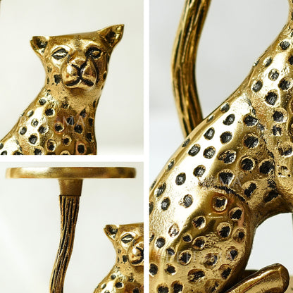 Golden Jaguar Candle Holder