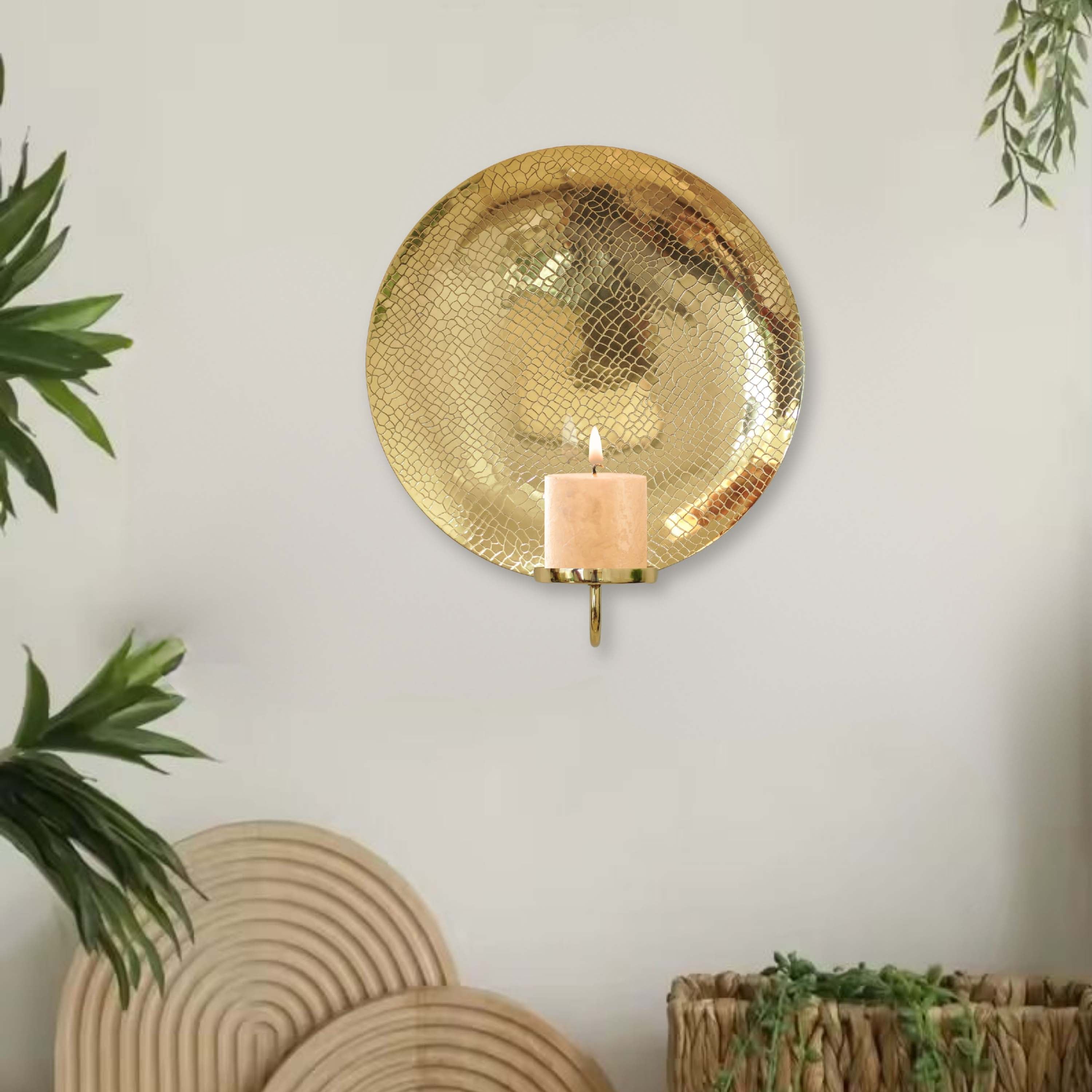 Golden Crackled Texture Wall Sconce