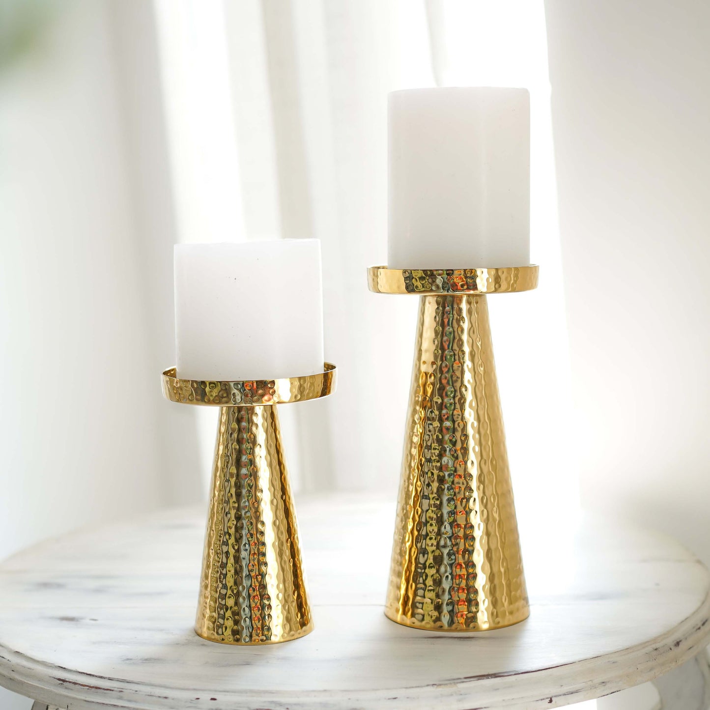 Hammered Candle Stand Gift Set