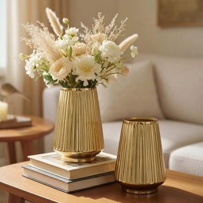 Fluted Skirt Flower Vase Set