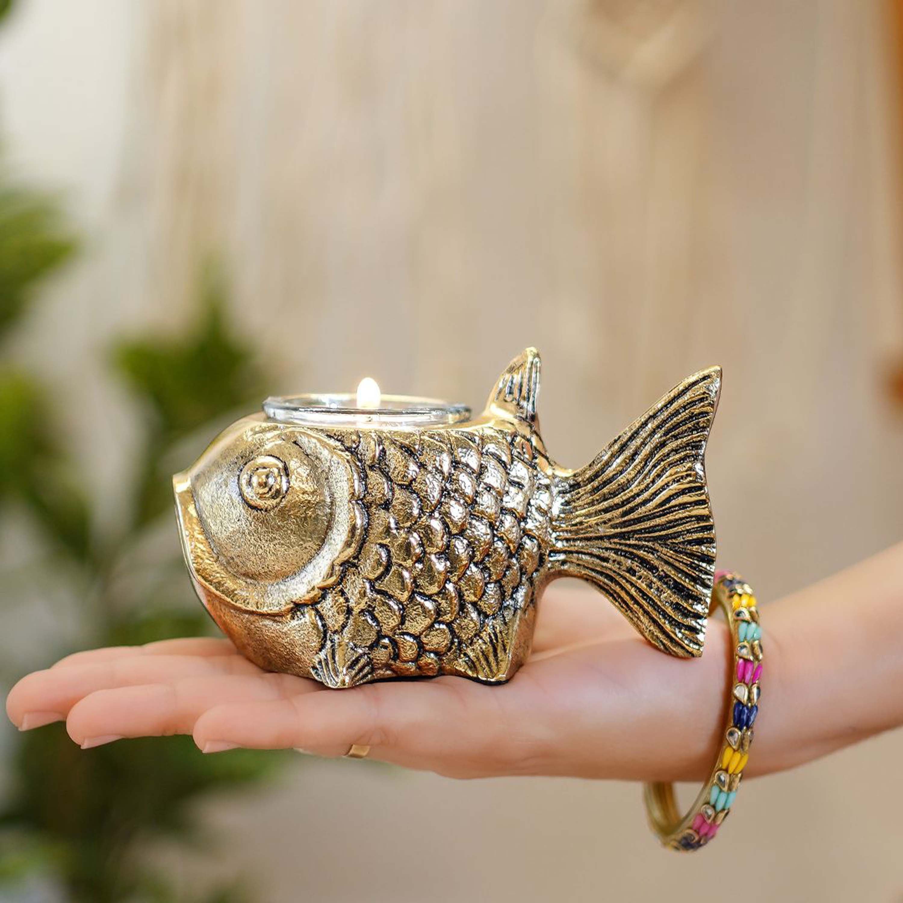 Metal Fish Candle Holder, Set