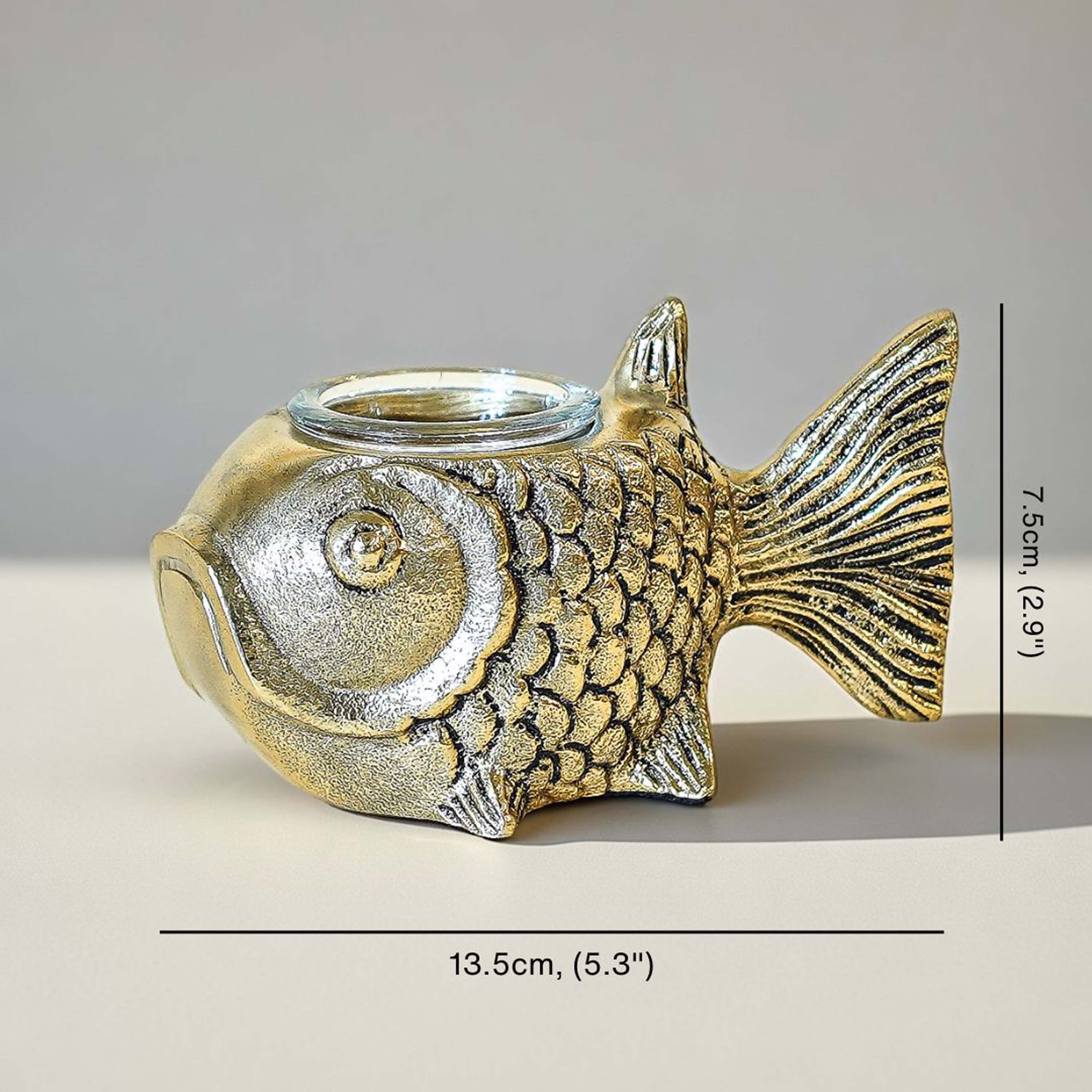 Metal Fish Candle Holder, Set