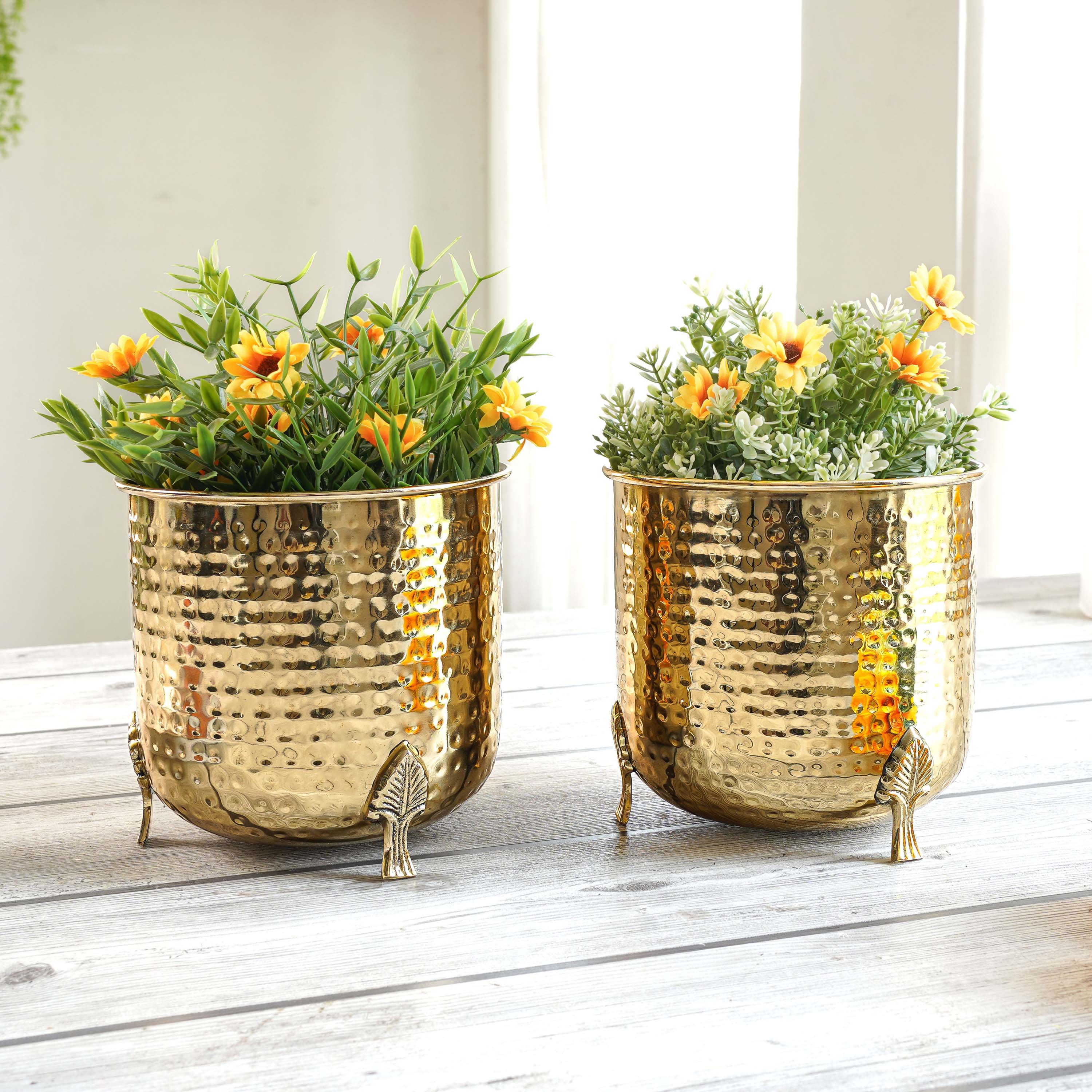 Leaf Leg Metal Planter, Set (Pot Only)