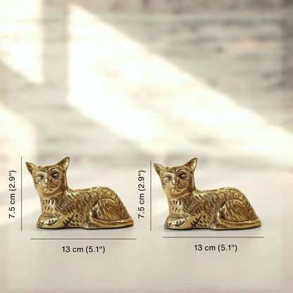Golden Cat Candle Stand Set