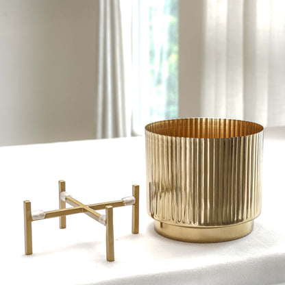 Fluted Metal Planter, Small (Planter Only)