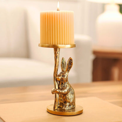 Golden Rabbit Candle Stand