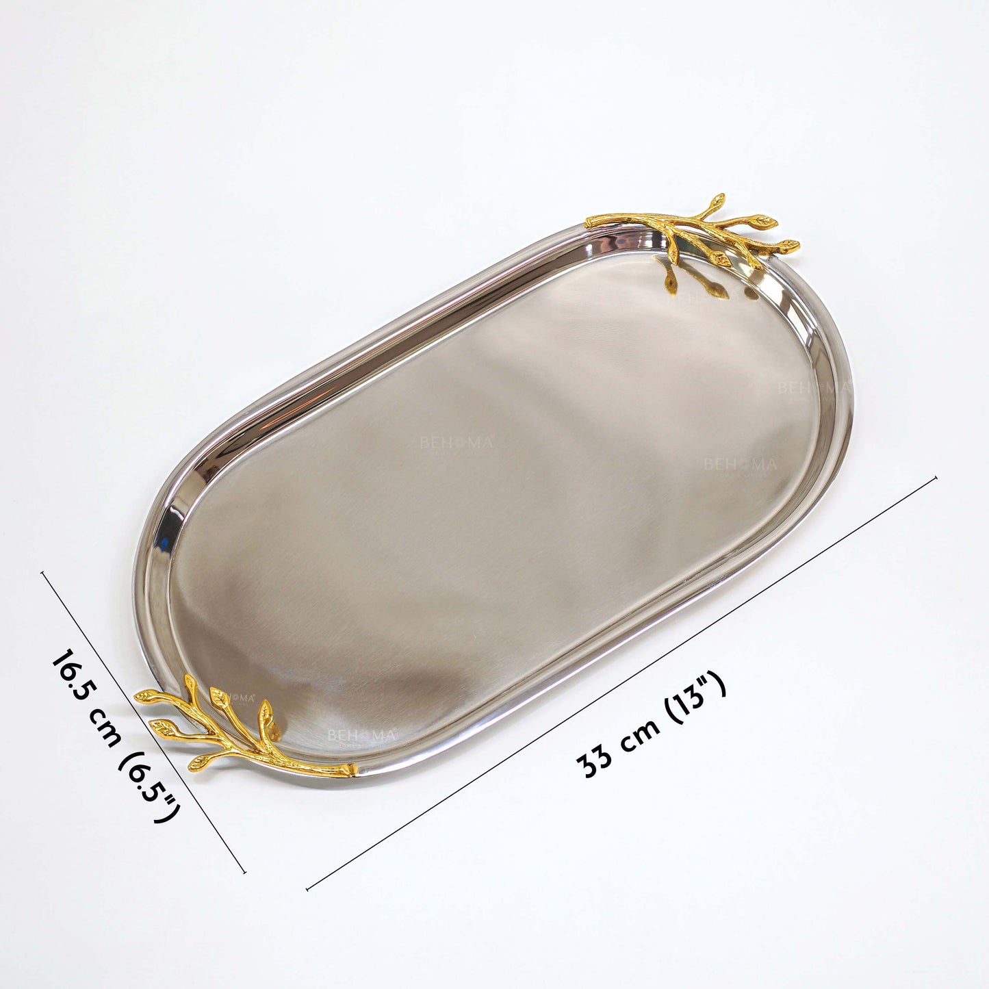 SS Tray with Brass Branch