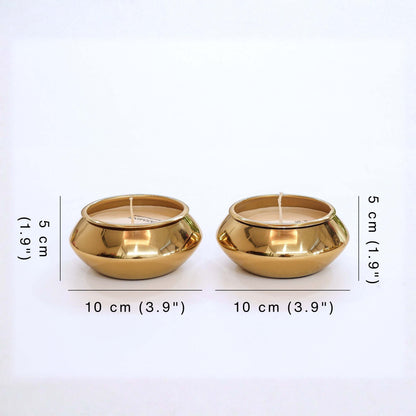 Metal Pebble Pot Scented Candle, Set