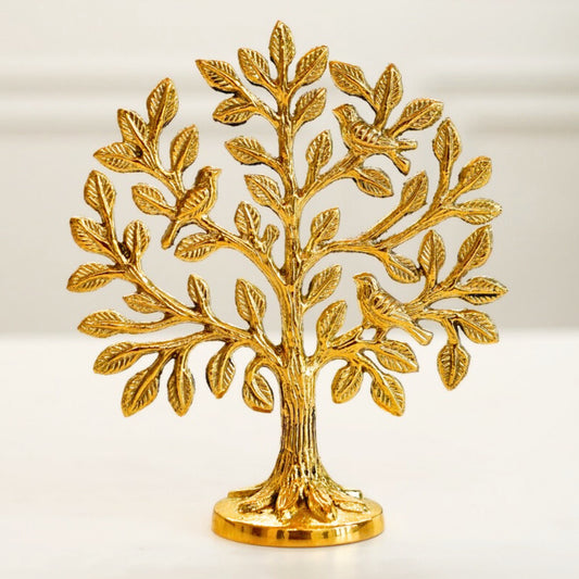 Pure Brass Kalpvriksh with Birds (6 inch)