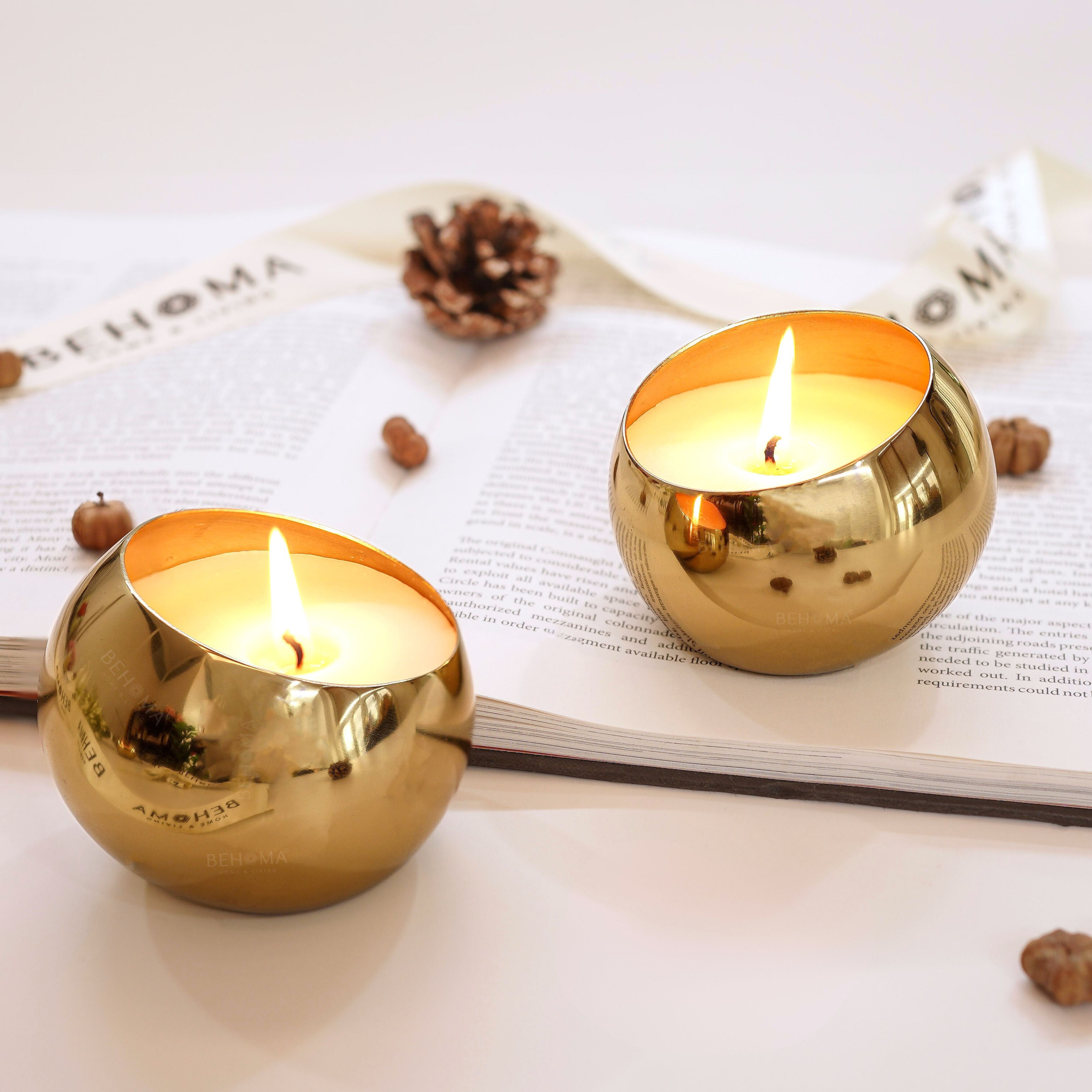 Metal Orb Scented Candle, Set