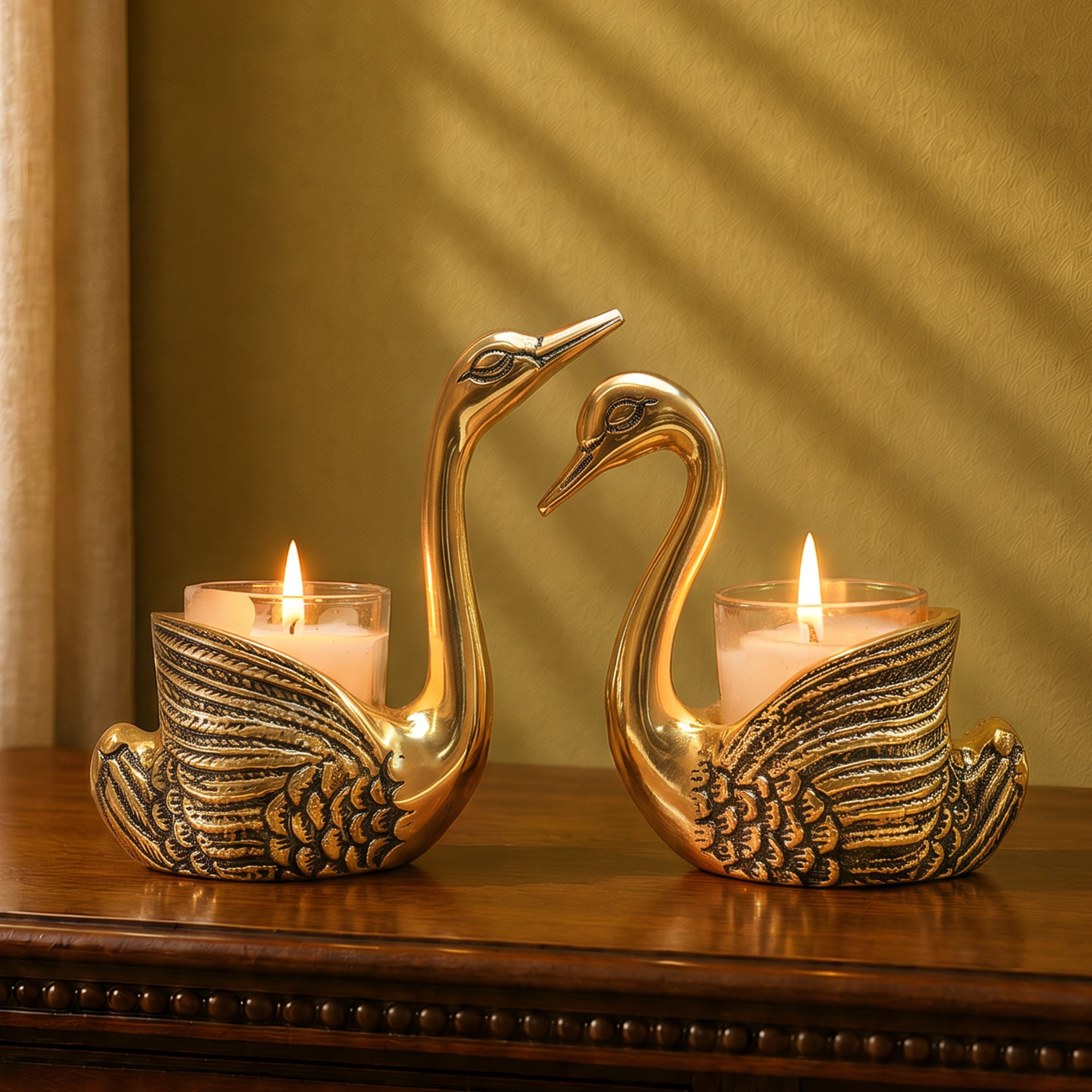 Swans Candle Holders (with candles)