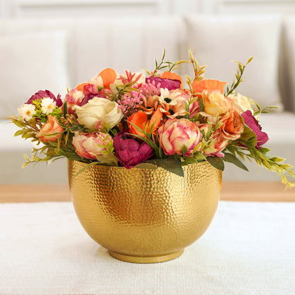 Elegant Bowl Metal Flower Vase