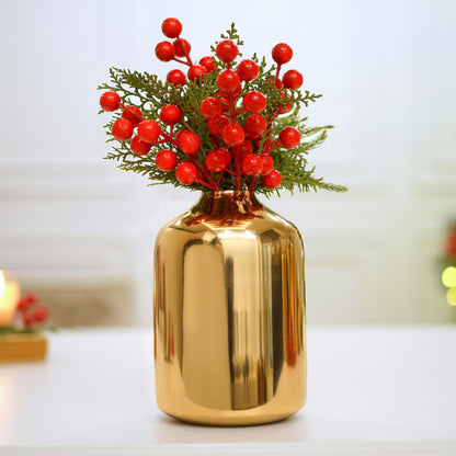 Metal Golden Bottle Flower Vase