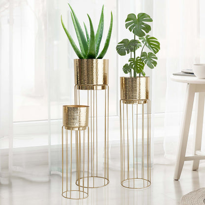 Tall Stand Metal Planter, Set (Planter Only)