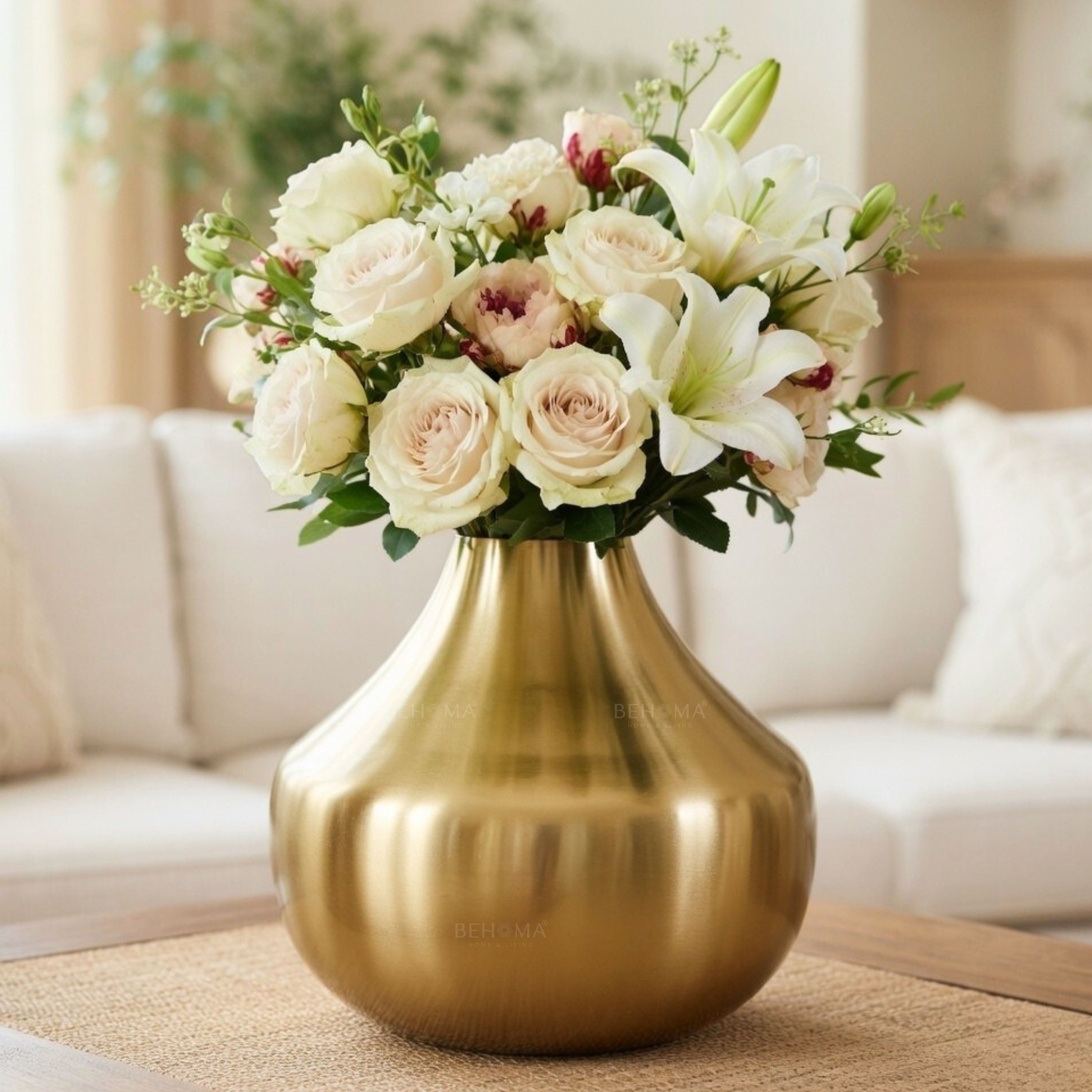Golden Metal Flower Vase