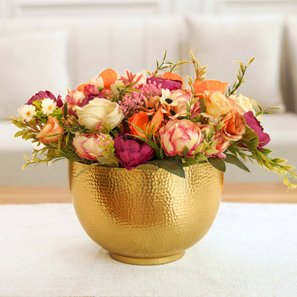 Elegant Bowl Metal Flower Vase