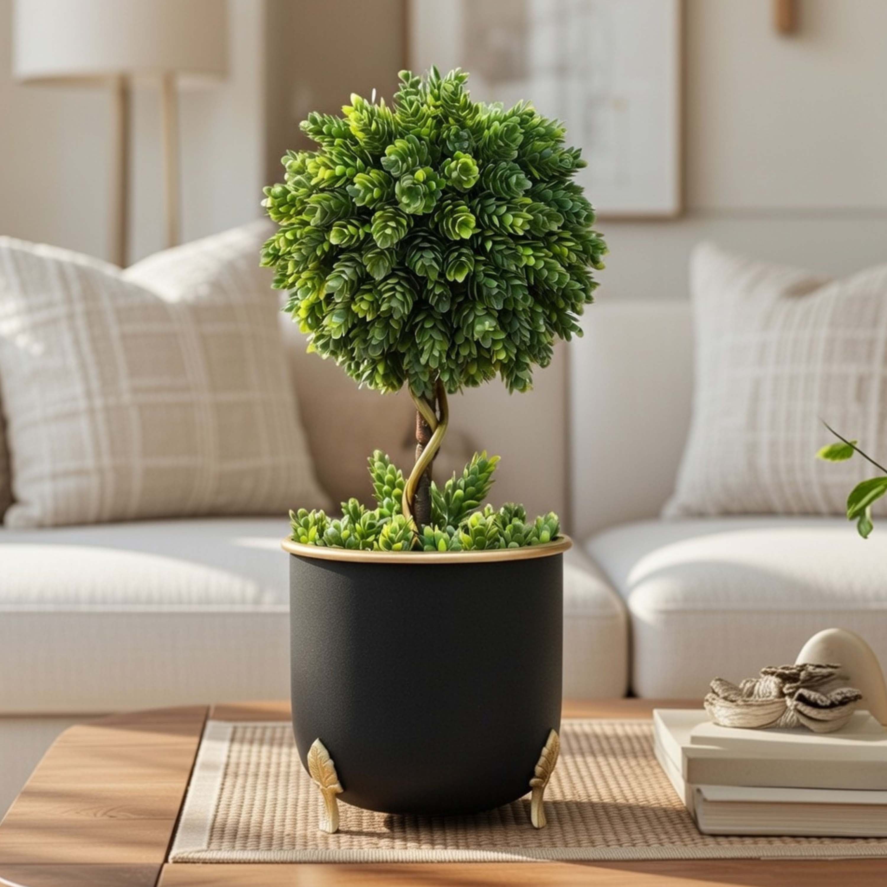 Leaf leg Metal Planter, Black (Pot Only)