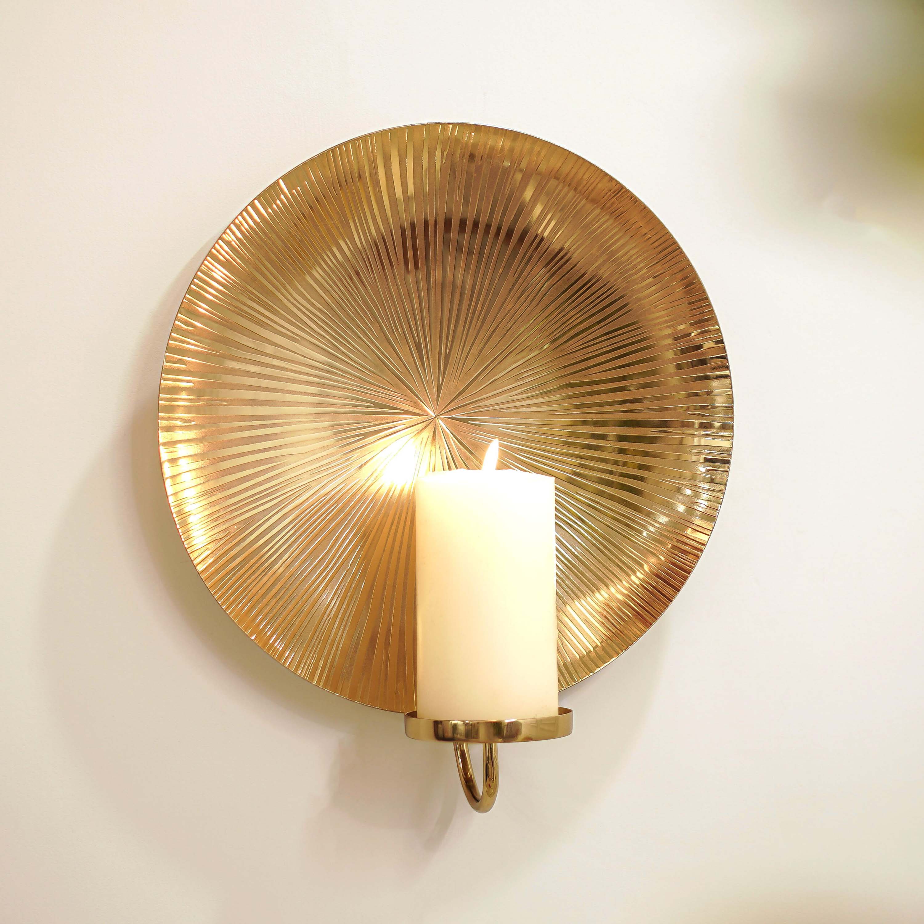 Golden Sunburst Wall Sconce