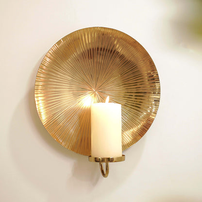 Golden Sunburst Wall Sconce