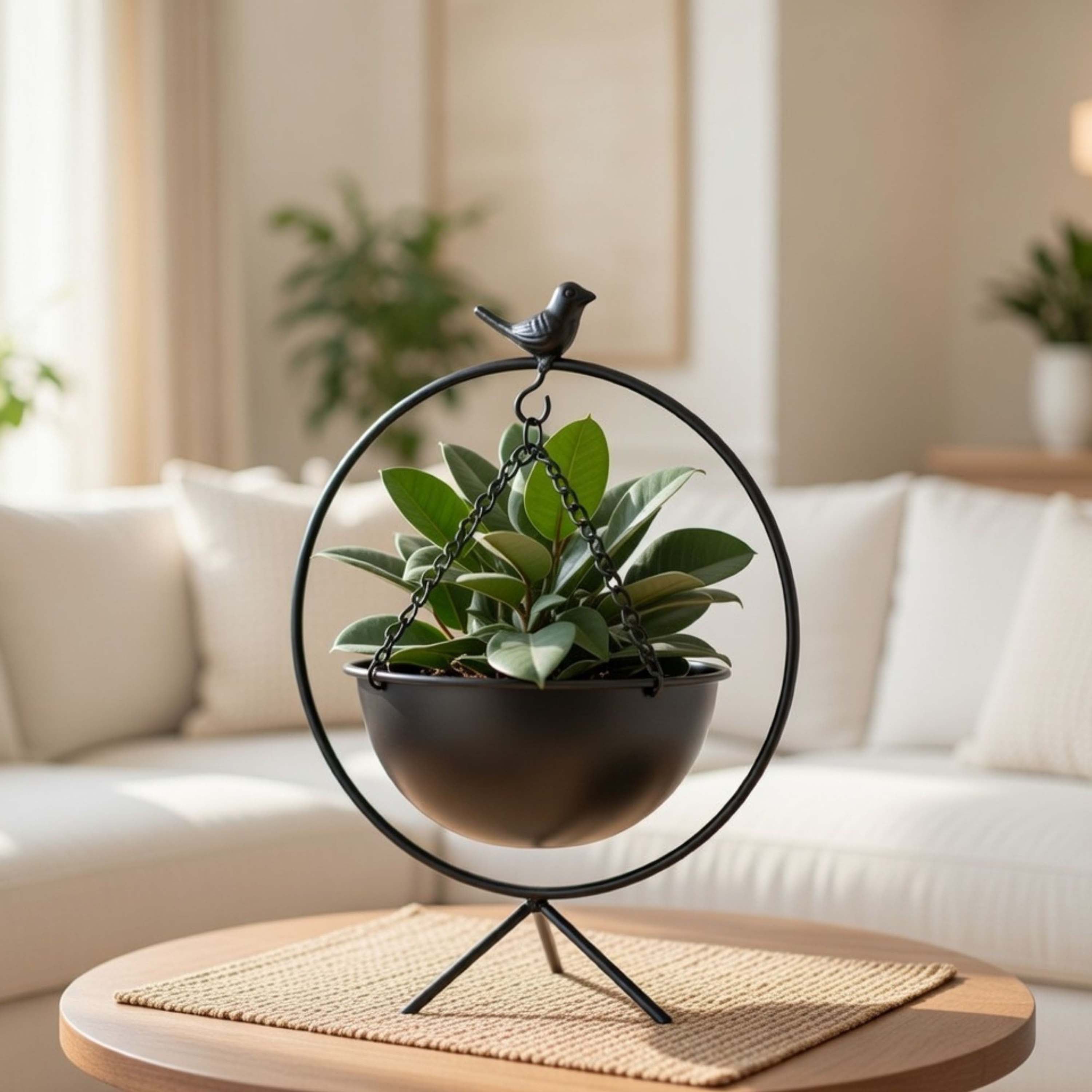 Bird Metal Planter, Black (Planter Only)