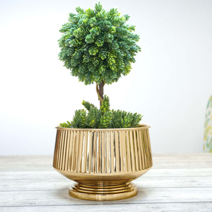 Pedestal Fluted Metal Planter (Pot Only)