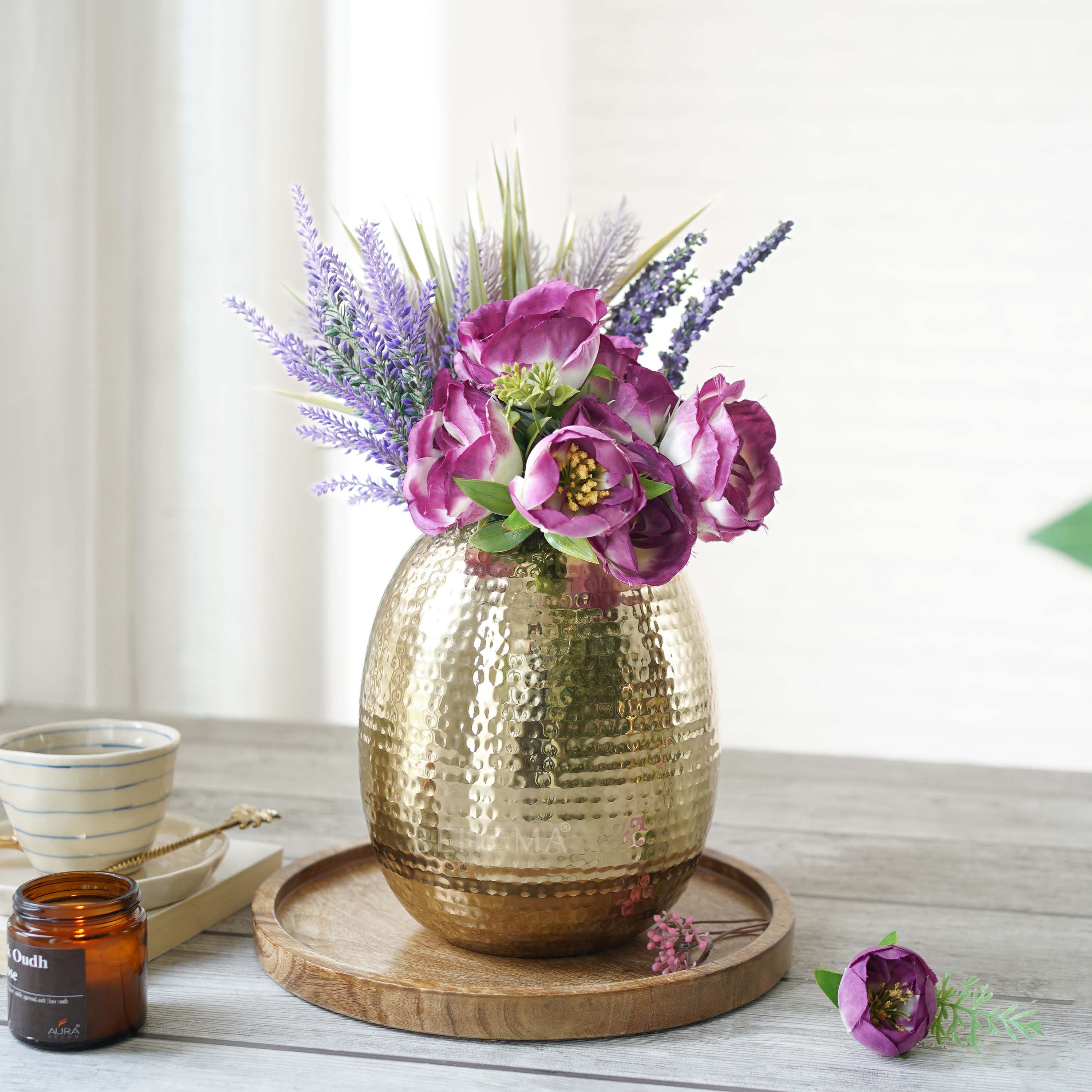 Metal Flower Vase, Oval