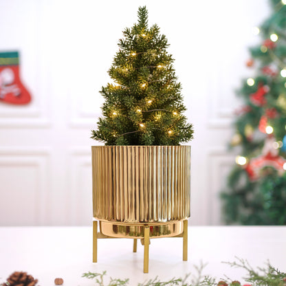 Fluted Metal Planter, Large (Planter Only)