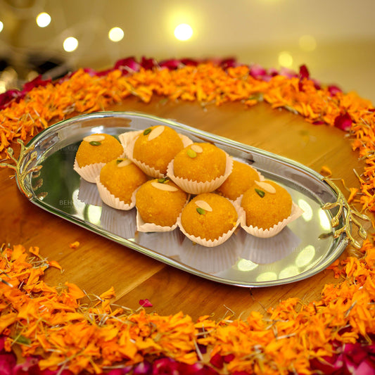 SS Tray with Brass Branch