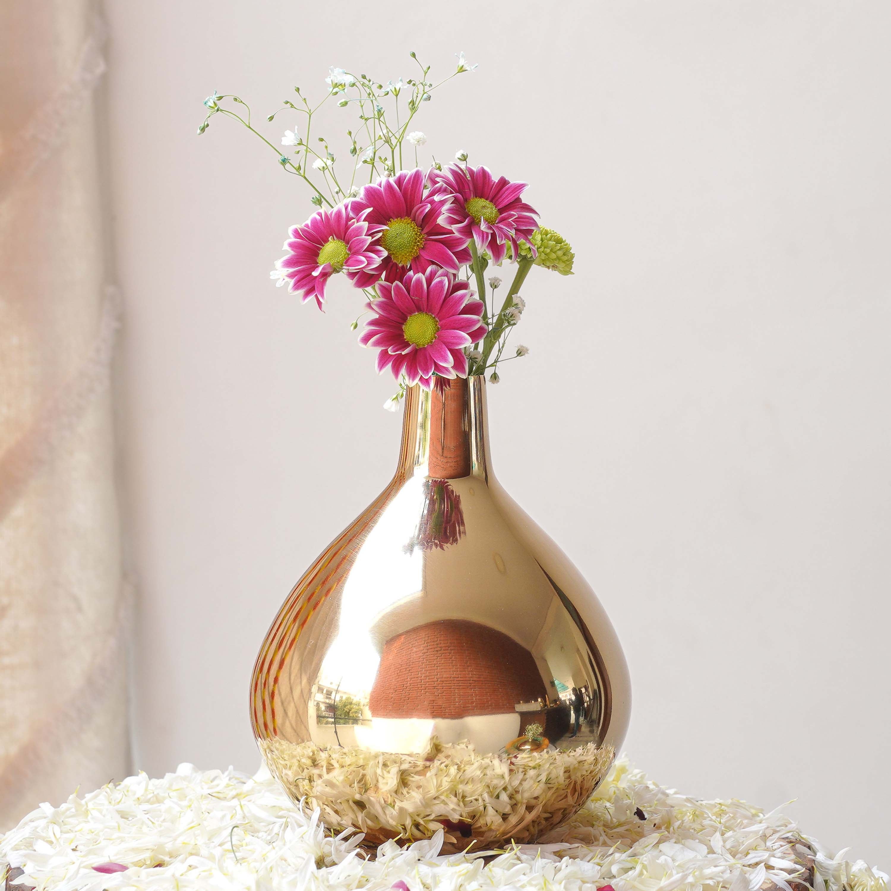 Metal Flower Vase, Tall
