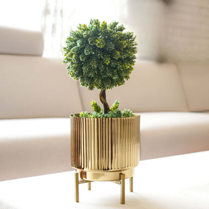 Fluted Metal Planter, Large (Planter Only)